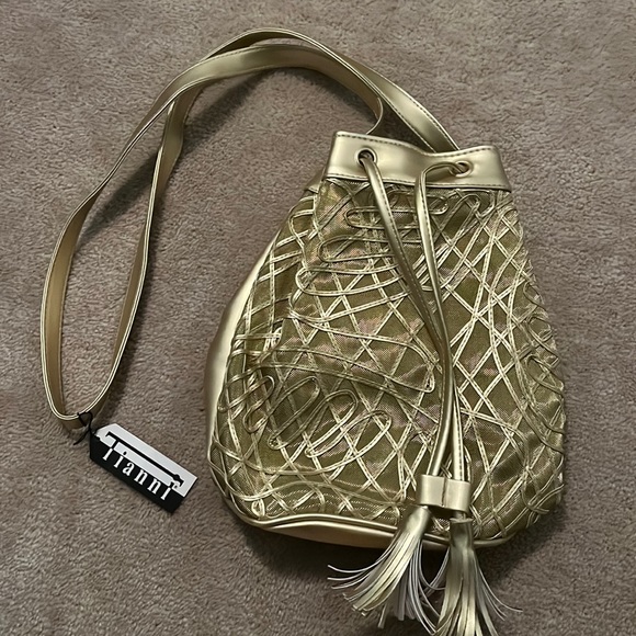 Tiannl gold woven mesh bucket bag - Picture 1 of 4
